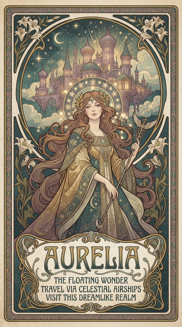 Nano Banana 2 Lite output for Art Nouveau Travel Poster