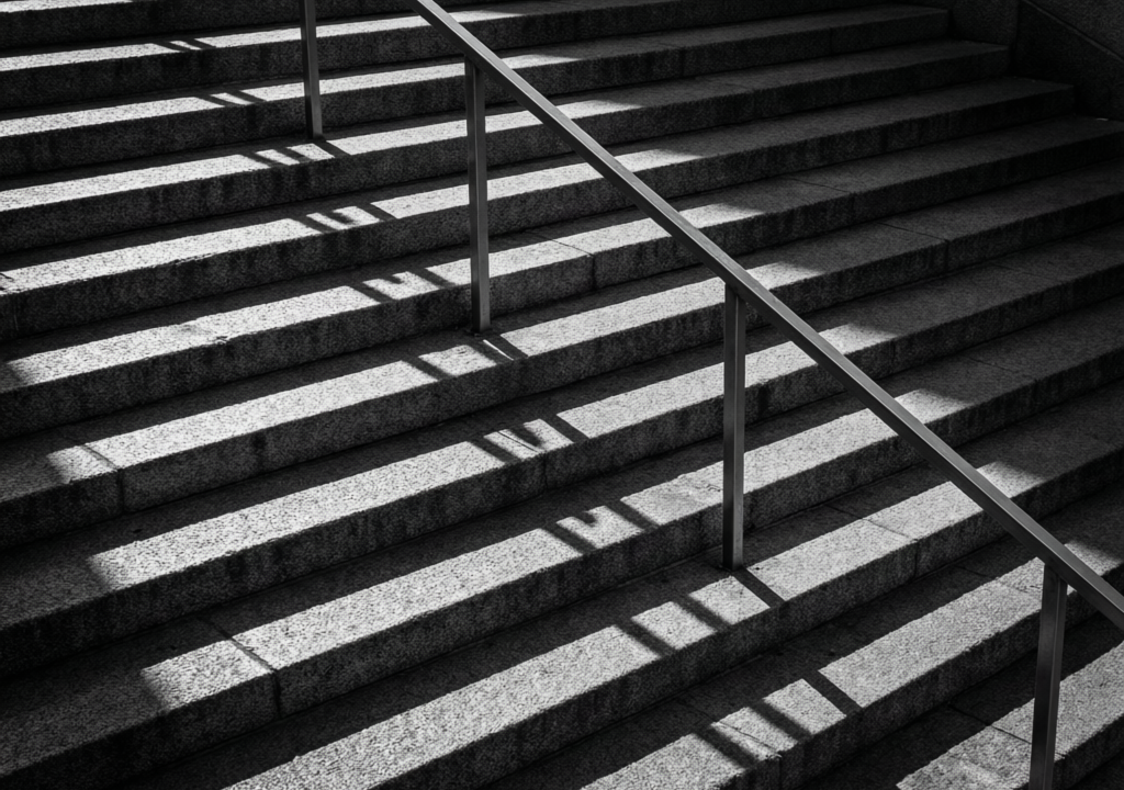 Railing Shadow on a Staircase