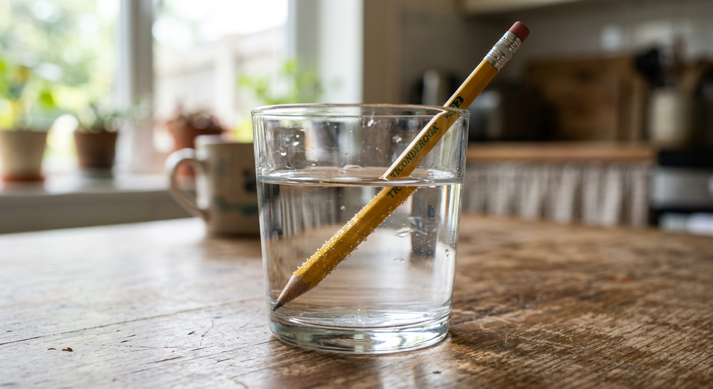 Pencil in a Glass of Water
