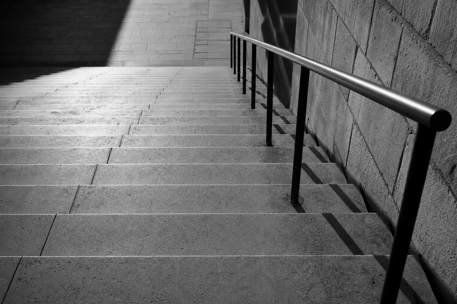 Railing Shadow on a Staircase